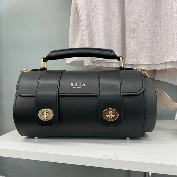 NWT $395 Saia London luxury vegan leather yoga mat bag with strap - Picture 2 of 7